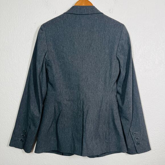 Express Basic Single Button Blazer Stretch Grey Career - 2 - Picture 3 of 4